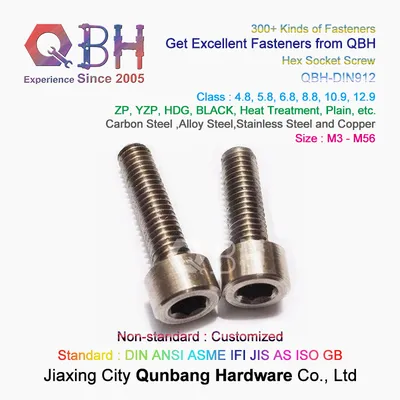 Qbh China DIN 912 Inner Hex Socket Head Cap Full Half Threaded Black Alloy Carbon Steel Knurled Thumb Screw Stainless Steel