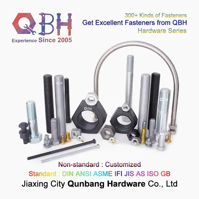 Qbh China Supplier Supply Industrial Standard Non-Standard Stainless Carbon Steel 2 Head Ubolt & Straight Machinery Stud Bolt Nut