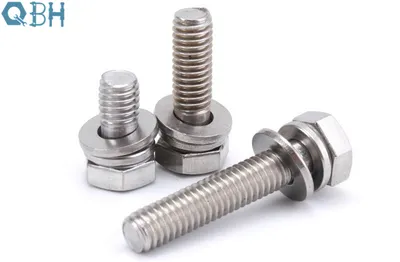 Qbh Combination Screw Hexagon Head Bolt Stainless Steel 304 316 Single Coil