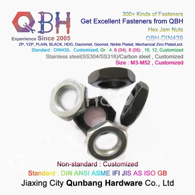Qbh Custom-Made DIN 439 M3-M52 Carbon Steel CS 04 05 Stainless Steel SS304 SS316 Mount Hex Panel Nut