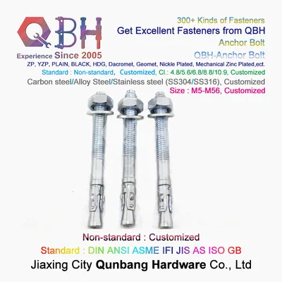 Qbh Custom-Made OEM ODM HDG/Zp/Bzp/Plain/Black/Dacromet/Geomet/Nickle Plated Carbon Steel/Stainless Steel Sleeve Anchor Screw