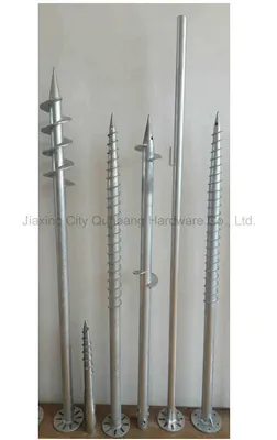 Qbh Custom-Made PV Photovoltaic Power Energy Panel Bracket Accessories Round Plate Pile HDG Hot Dipped Galvanized Aluminum Alloy Solar Ground Mounting System