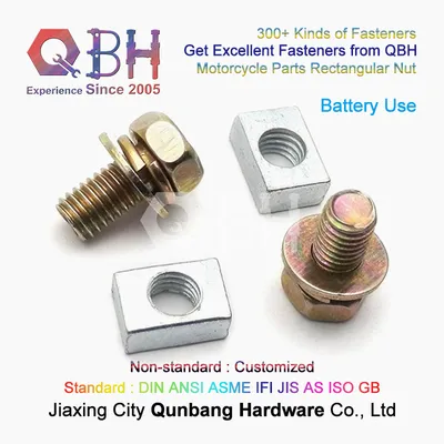 Qbh Customizd M5 M6 Rectangle Spare Replaceable Motorbike Autocycle Motorcycle 12V Maintenance-Free Mf Battery Bolt and Nut External/Internal Threaded Fasteners