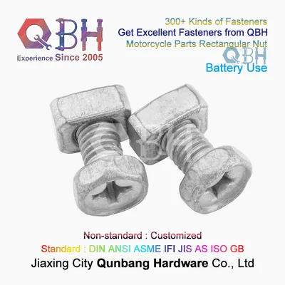 Qbh Customizd M5 M6 Rectangle Spare Replaceable Motorbike Autocycle Motorcycle 12V Maintenance-Free Mf Battery Bolt and Nut External/Internal Threaded Hardwares