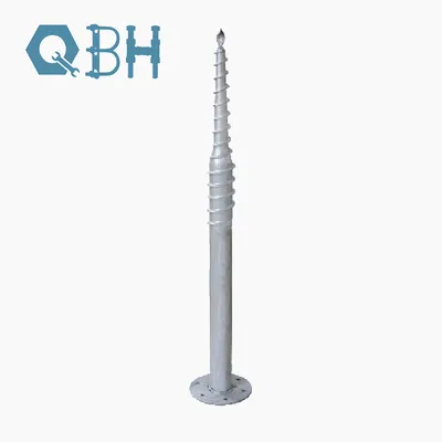 Qbh Customized 48/60/68/76/89/114mm Outer Diameter Solar Photovoltaic PV Power Energy Panel Mounting System HDG Helix Earth Ground Screw Pole Post Anchor