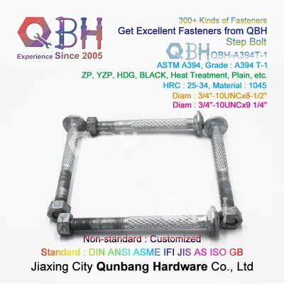Qbh Customized ASTM A394 Knurled HDG Type-1 Angle Tower Bolt