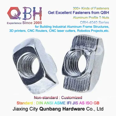 Qbh Customized Aluminum Alloy Profile Accessories Sliding T-Slot Nut T-Nut Carbon Steel Nickel Plated Semicircle Sliding M6 M8 6mm 8mm T Type Slot Nut