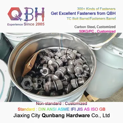 Qbh Customized Carbon Steel Fastener Anchor Rivet Stud Bolt Nut Washer Screw Threaded Rod Packing Packaging Package Storage Container Pail Drum Bucket Pot Can