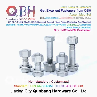 Qbh Customized Carbon Steel Stainless Steel DIN ANSI ASME Ifi JIS as ISO GB GOST BS Standard Bolt Screw Nut Washer Anchor Rivet Replacement Spare Accessories