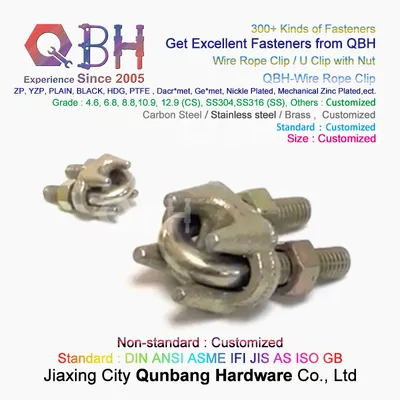 Qbh Customized Carbon Steel / Stainless Steel U Clamp with Nut