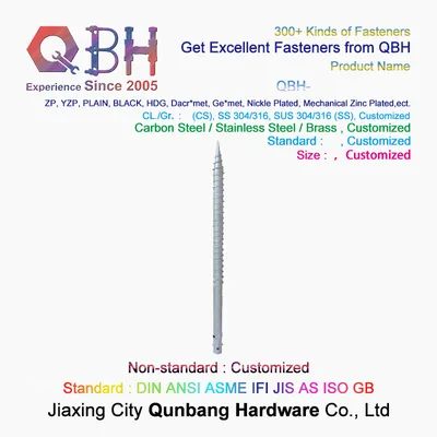 Qbh Customized Clean Source Solar Photovoltaic PV Power Energy Engineering Panel Bracket Mounting System HDG Earth Ground Screw Foundation