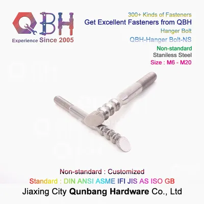 Qbh Customized DIN ANSI ASME Ifi JIS as ISO GB GOST BS Standard Double Stud Threaded Torx Pin Stainless Steel Cabinet Dowel Screw Furniture Spare Component