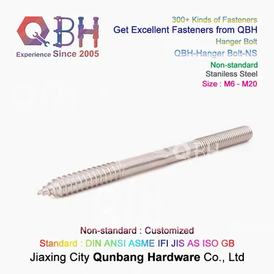 Qbh Customized DIN938 DIN 938 Stainless Steel Torx Drive Double Head Screw