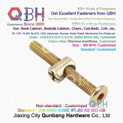 Qbh Customized Furniture Bed Bolt & Nut Bunk Bed Fastener Fittings