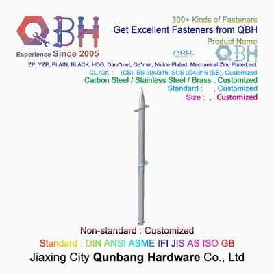 Qbh Customized HDG Hot Galvanized Solar Photovoltaic PV Power Energy Panel Mounting System Earth Ground Screw Pole Post Anchor Bolt