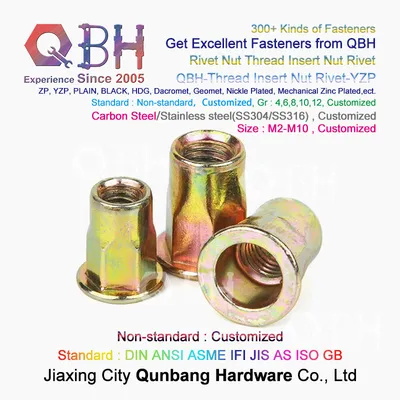 Qbh Customized Hex Hexagon Rivet Nut Blind End