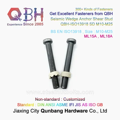 Qbh Customized JIS ANSI ISO GB Ml15A / Ml18A Shear Stud Bolt Welding Screw D25 X 300 with Ceramic