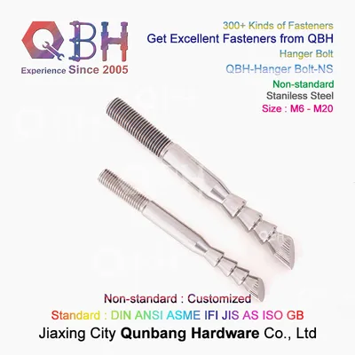 Qbh Customized Non-Standard Torx Pin Driver Carbon Steel / Stainless Steel Hanger Bolts Dowel Furniture Fastener