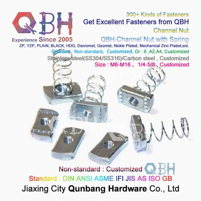 Qbh Customized OEM ODM Stainless Steel/Carbon Steel Zp/Yzp/Bzp/Plain/Black/HDG/Dacromet/Geomet/Nickle Plated Spring Unistrut Channel Nut