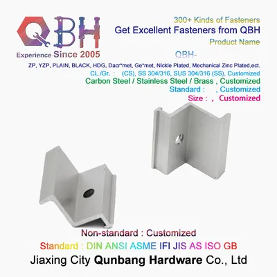 Qbh Customized Oxidation Resistant Aluminum 6005-T5 SUS304 Solar Panel End Clamp