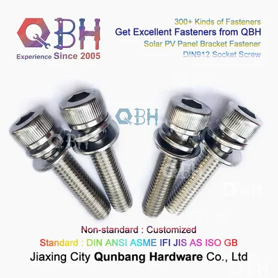 Qbh Customized Replacement Repairing Replace Spare Parts Solar Rack Bracket Mounting Racking Stand Support Photovoltaic PV Fittings Screw