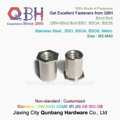 Qbh Customized Socket Head Self-Clinching Stainless Steel Blind Maintaining Repairing Replace Replacement Spare OEM ODM Threaded Insert Fasteners
