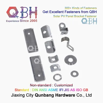Qbh Customized Stainless Steel 304/316 Photovoltaic PV Solar Energy Panel System Bracket Stent Rack Washer Fastener Accessories Stamping Pressing Parts