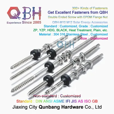 Qbh Customized Stainless Steel Double End Thread Threaded Screw Stud