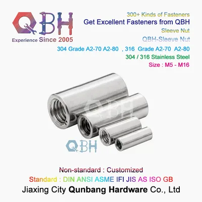 Qbh Customized Stainless Steel M5 M6 M8 M10 M12 M14 Ss 304 316 A2-70 A2-80 High Nut Straight Cutting Ferrule Nut Hydraulic Hose Fittings