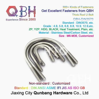 Qbh Customized Stainless Steel S. S. /Ss/SUS 304/316 SS304/SS316/SUS304/SUS316 U-Bolt Dual Two Double Head End Stud Bolts