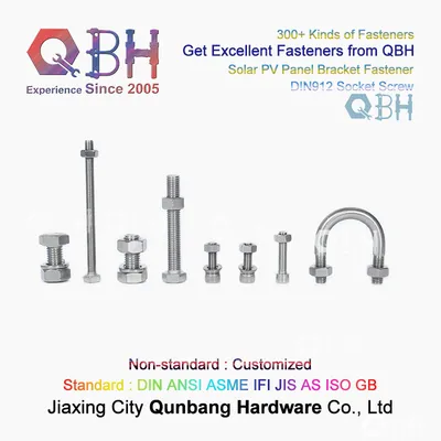 Qbh Customized Stainless Steel Solar PV Panel Mounting Bracket Use Assembly Set Spring Bolt Nut Washer