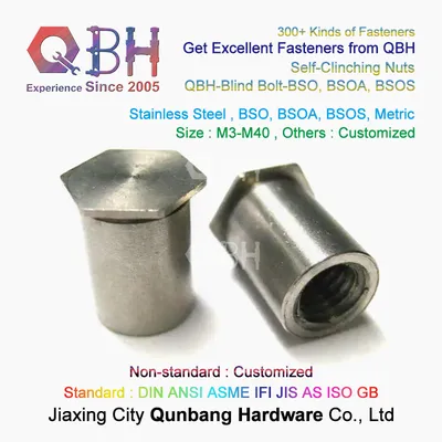Qbh Customized Stainless Steel Ss 304/316 Self-Clinching Blind Standoffs