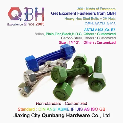 Qbh Customized Stainless Steel Threaded Rod ASTM Nut Bolt