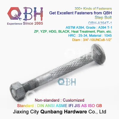 Qbh Customized Steel Structure Electric Transmission Pole Tower Annular Knurl Knurling Step Bolt Nut Spare Replace Parts Repairing Maintaining Replacements