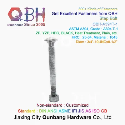 Qbh Customized Steel Structure Electricity Pylon Annular Knurl Knurling Step Bolt Nut Spare Replace Parts Repairing Maintaining Replacements