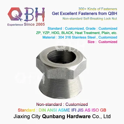 Qbh Customized Tamper Proof Stainless Steel SS304 SS316 A2 A4 / Carbon Steel Security Twist Shear Anti-Theft Locking Hex Head Subuliform Body Breakaway Nuts