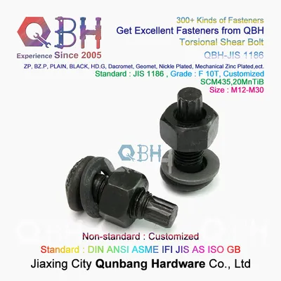 Qbh Customized Torsional Shear Tension Control Tc Bolt Railroad Railway Fastener System