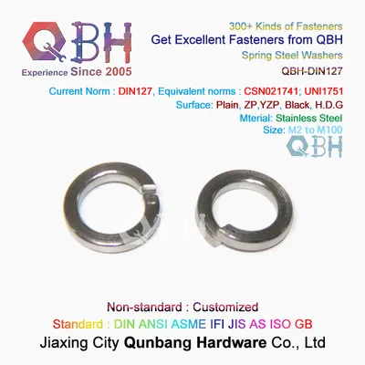 Qbh DIN 127 127A/127b SUS304/SUS316 Stainless Steel Spring Locking Washer