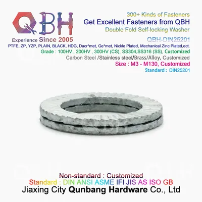 Qbh DIN 25201 Carbon Steel H. D. G. Hot DIP Galvanizing Vibration Proof Lock Double Fold Layer Gasket
