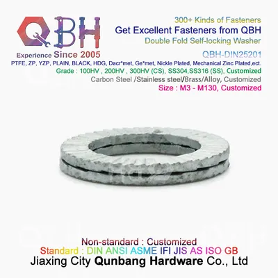Qbh DIN 25201 M3-M130 H. D. G. Shakeproof Shake Proof Shake-Proof Self Lock Locked Locking Double Fold Gasket