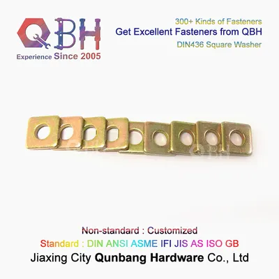 Qbh DIN 436 Carbon Steel Yzp Yellow Zinc Plated Zinc-Plated Plating DIN436 Flat Square Gaskets