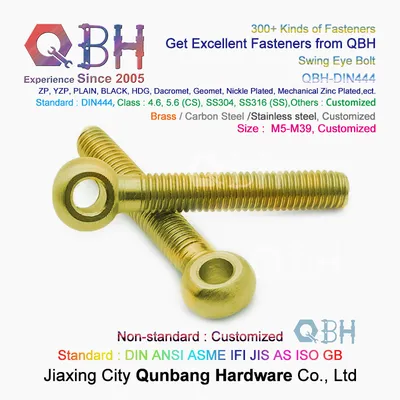 Qbh DIN 444 Yellow Zinc Plated Yzp Zinc-Plated Plating Fisheye Fish Eye Articulated Swivel Screw