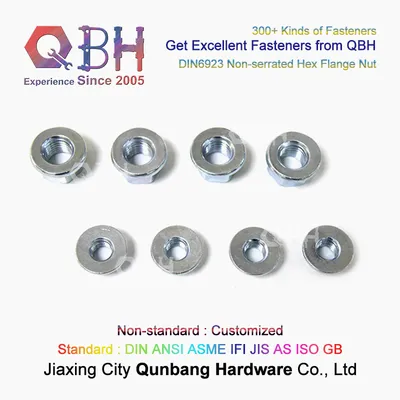 Qbh DIN 6923 M5-M30 Carbon Steel / Stainless Steel DIN6923 M5-M30 No Tooth Hexagonal Flange Nuts