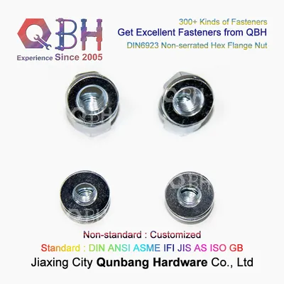 Qbh DIN 6923 Zp Wzp Bzp Wbzp Bwzp Zinc-Plated DIN6923 Non-Toothed Hexagon Flange Nuts