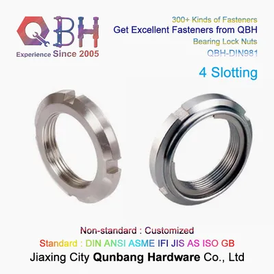 Qbh DIN 70852 DIN 981 Carbon / Stainless Steel Truck Suspension Axle DIN70852 DIN981 Round Slotted Nut Fasteners