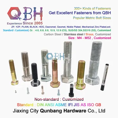 Qbh DIN 7990 Zp/Yzp/Bzp/Plain/Black/HDG/PTFE/Dacr*Met/Ge*Met/Nickle Plated Steel Structure DIN7990 Hex Bolt Construction Building Accessories