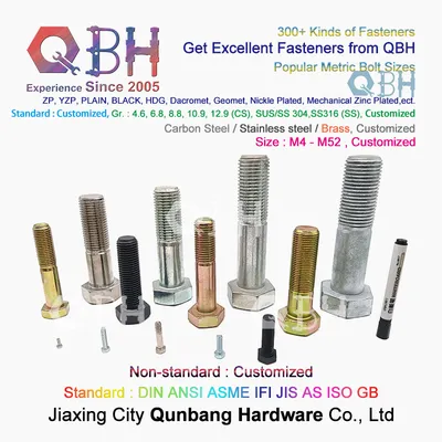 Qbh DIN 7990 Zp/Yzp/Bzp/Plain/Black/HDG/PTFE/Dacr*Met/Ge*Met/Nickle Plated Steel Structure DIN7990 Hex Bolt Construction Building Spare Parts