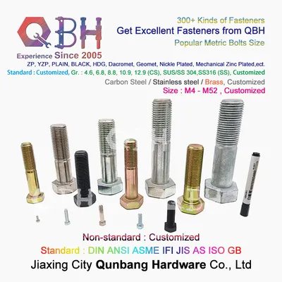 Qbh DIN 7990 Zp/Yzp/Bzp/Plain/Black/HDG/PTFE/Nickle Plated Steel Structure DIN7990 Hex Bolt Construction Building Materials