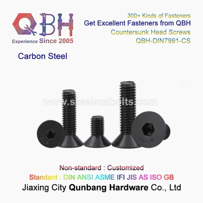 Qbh DIN 7991 Carbon Steel Black Hex Socket Drive Sink Head Bolt