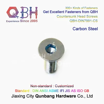 Qbh DIN 7991 M4-M24 Cks Blue White Zinc Plating Bzp Wzp Bwzp Zp Metric Socket Sink Head Bolt